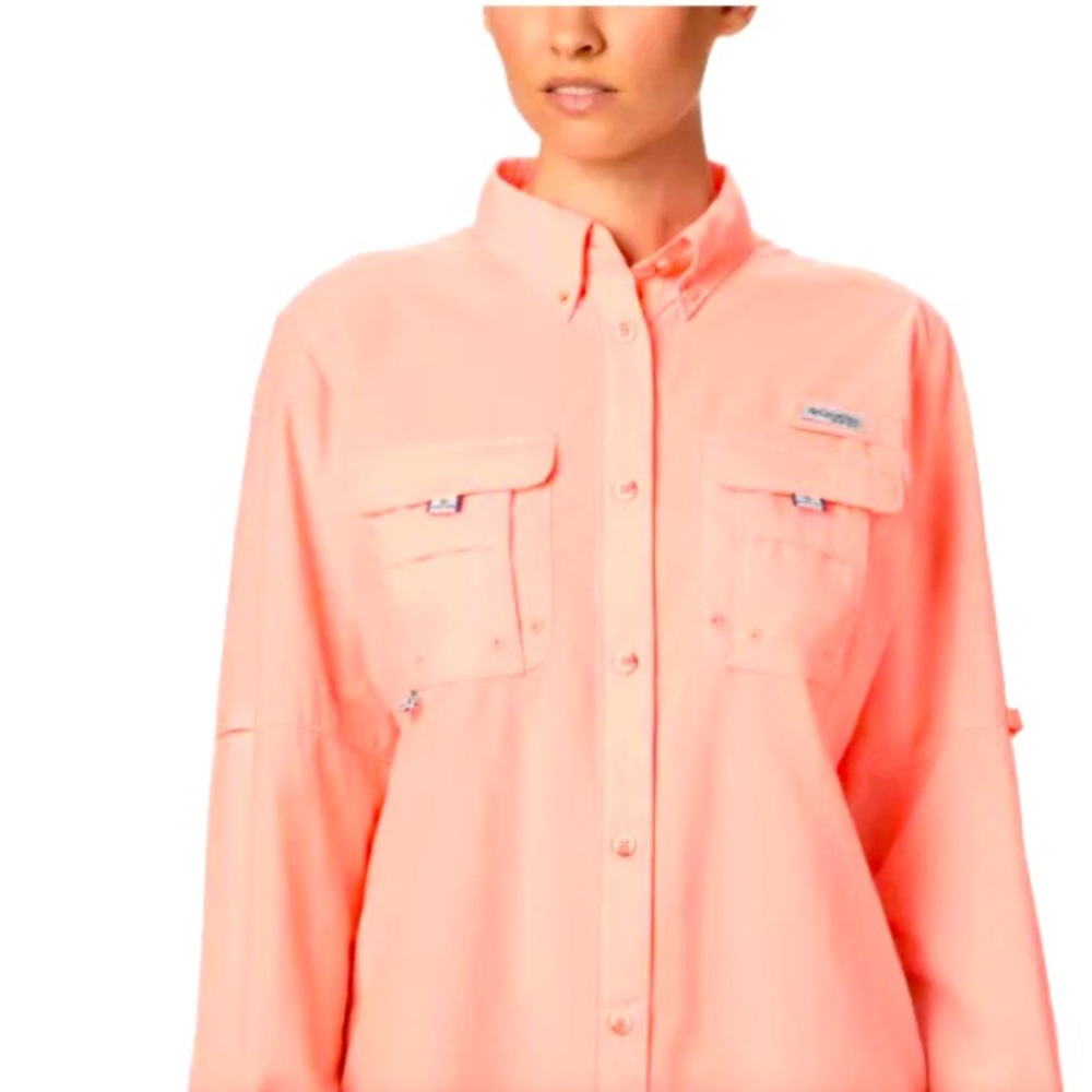 Columbia Baby pink PFG long sleeve shirt